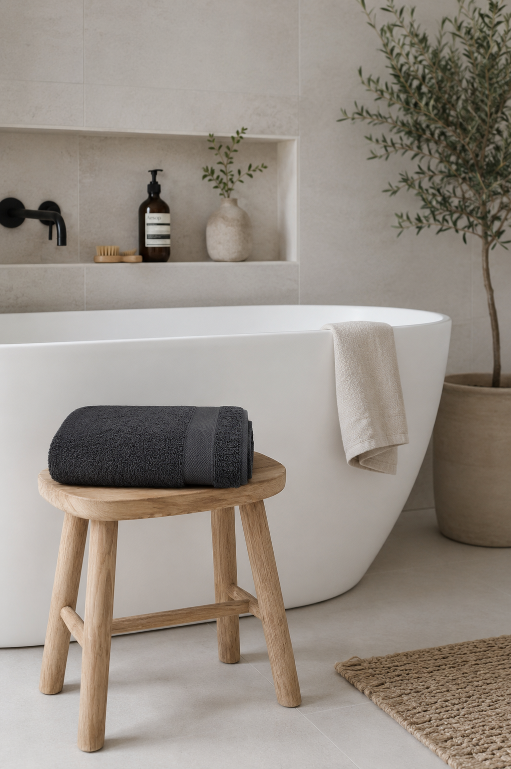 The Linen Room Luxury Bath Towel – 70 × 140 cm – 100% Premium Cotton – 650 GSM 20/2 Double Yarn – Soft & Highly Absorbent